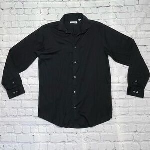 Calvin Klein Boys' Slim Fit Dress Shirt - XL (18/20) jet black